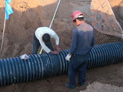 福州HDPE双壁波纹管管道实地工程施工安装作业指